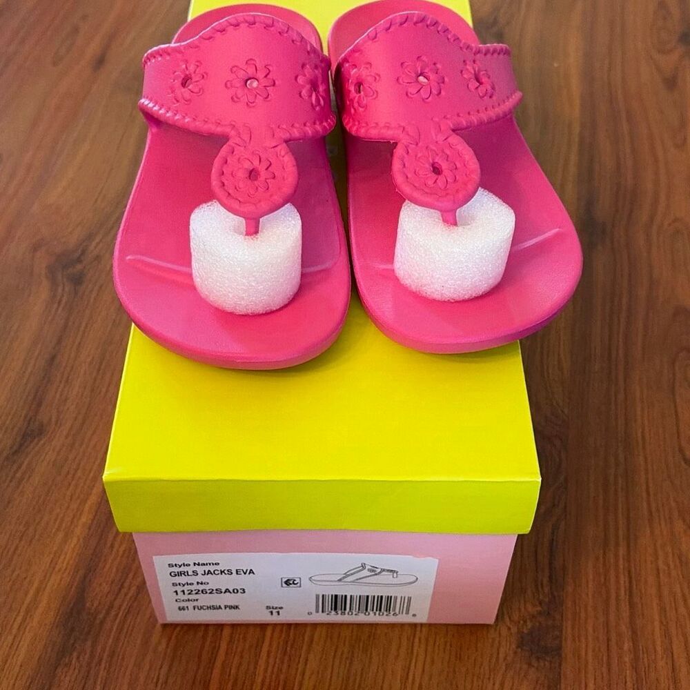 NEW Jack Rogers pink EVA jacks sandal size girls 11